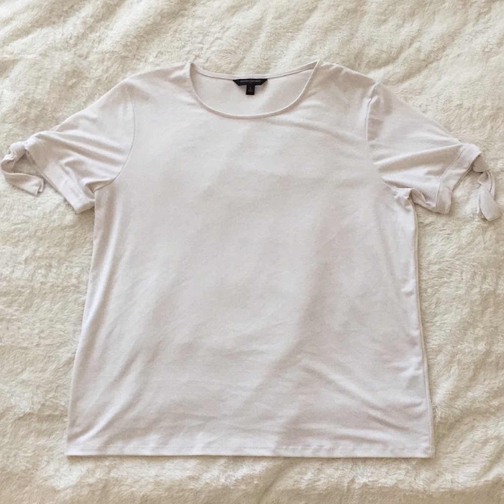Banana republic white tie sleeves top